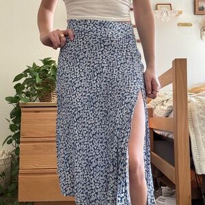 Target Blue and White Floral Maxi Skirt